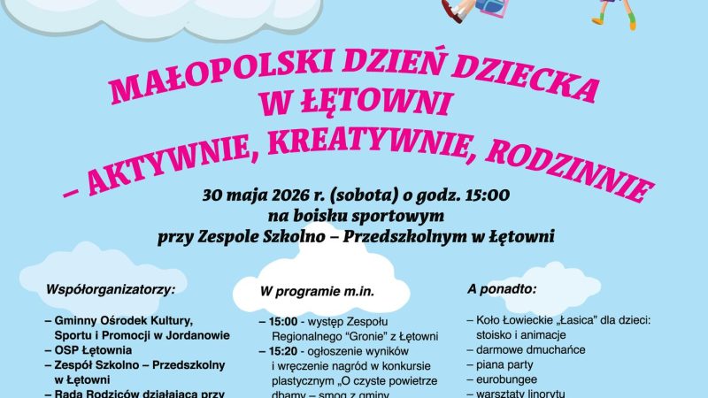Rodzinna zabawa na boisku w Łętowni. Przed nami Małopolski Dzień Dziecka
