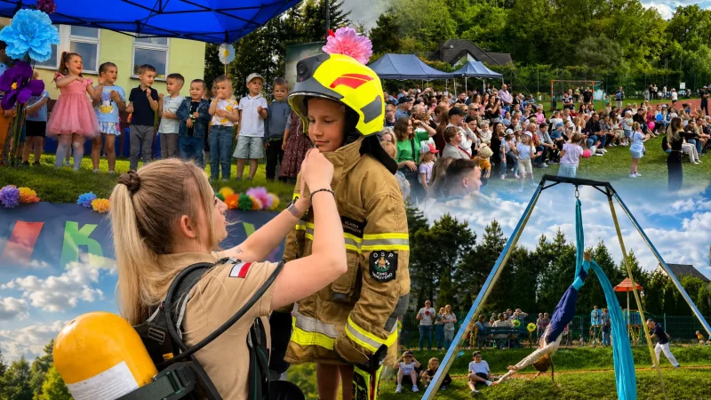 Dzieci, rodzice i nauczyciele razem na pikniku w Toporzysku
